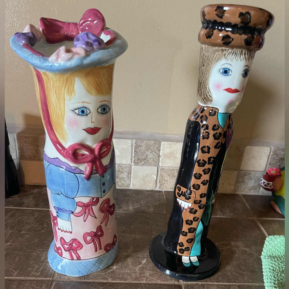 Susan Paley Vase & Candle Holder small chip